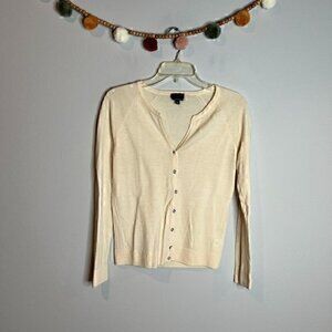 Talbots cream Pure Italian Merino cardigan sweater